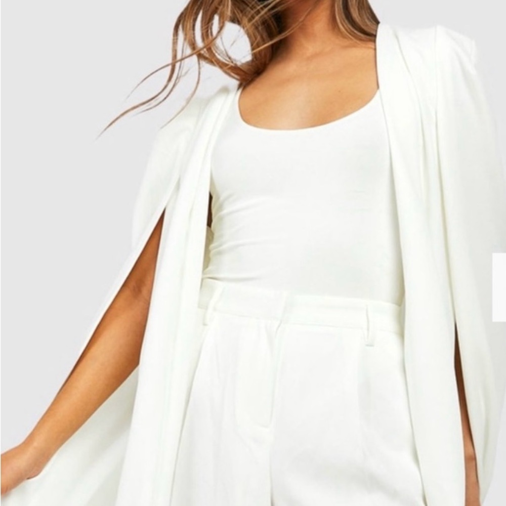 White longer length capelet
